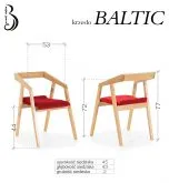 Baltic krzesło drewniane z podłokietnikiem z elementami tapicerowanymi