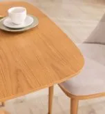 Slim stół rozkładany, owalny, na blacie fornir, obrzeże oraz nogi lite drewno